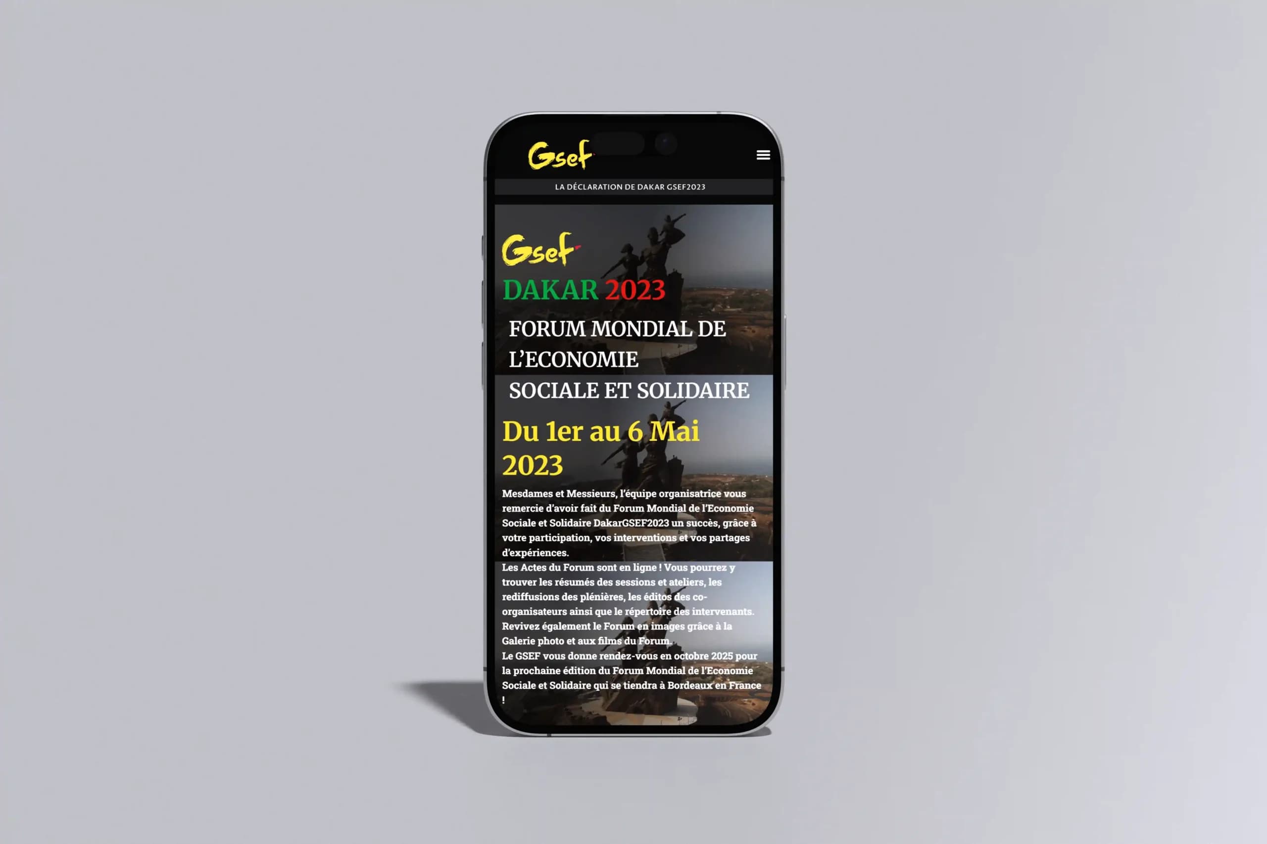 GSEF Dakar 2023 — mobile 1